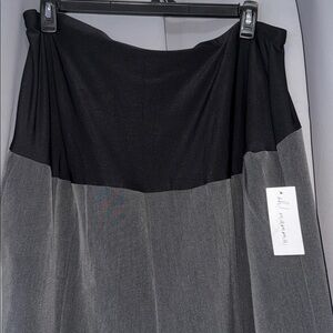 Maternity new 2x Black and Gray Jumpsuit Motherhood Pull Dress Pants Slacks Work